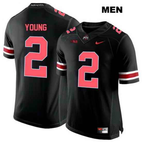 Chase Young Red Font Ohio State Buckeyes Authentic Mens Nike  2 Stitched Black College Football Jersey Jersey